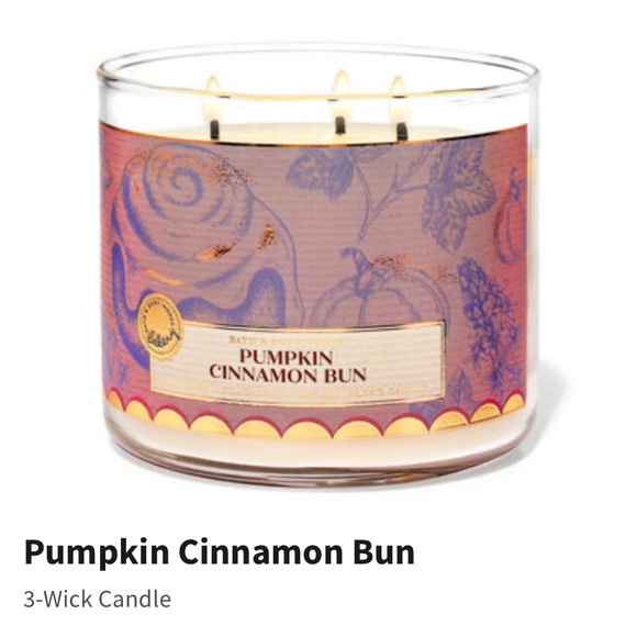 🎃”PUMPKIN CINNAMON BUN” BBW/WB, 3-Wick Scented Candle, 14.5 oz / 411 g, NWT base - Picture 2 of 7